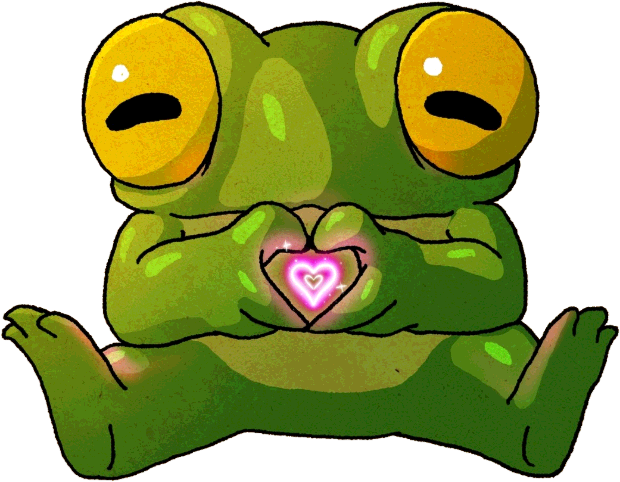 frog making a heart