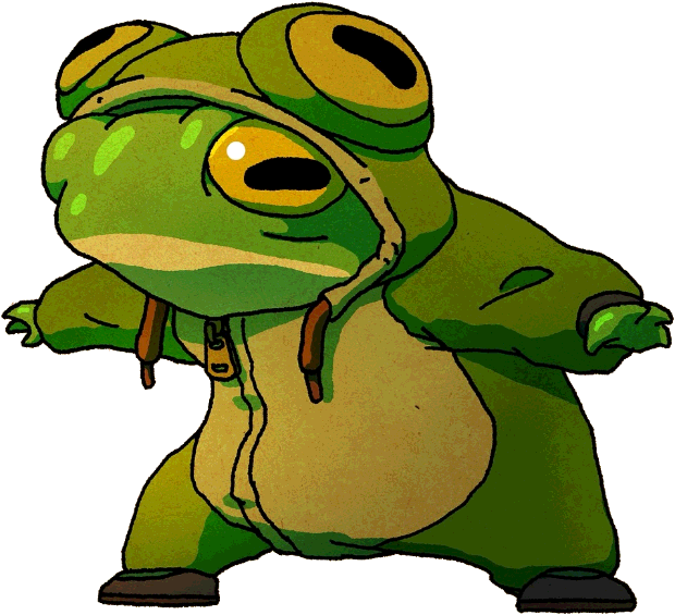 WAWA the frog, hood up
