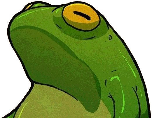 frog looking up