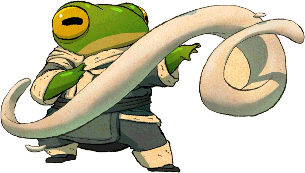 frog spinning a ribbon
